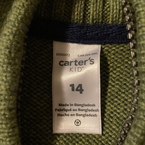 Carter’s boys mock neck sweater.  Size 14. - Picture 4 of 4